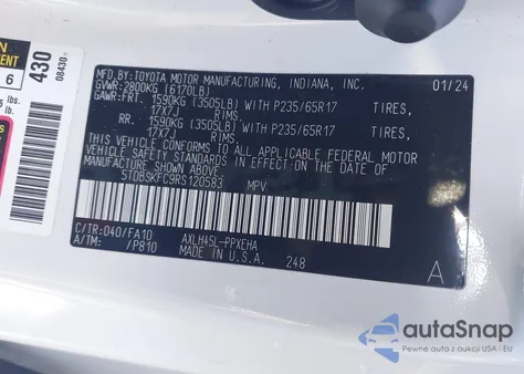 2024 Toyota Sienna Le from USA, damaged, VIN 5TDBSKFC9RS120583